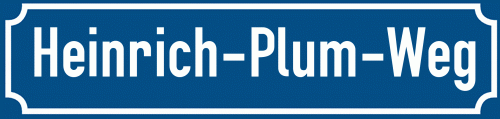 Straßenschild Heinrich-Plum-Weg