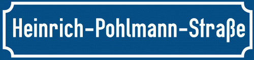 Straßenschild Heinrich-Pohlmann-Straße