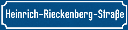 Straßenschild Heinrich-Rieckenberg-Straße