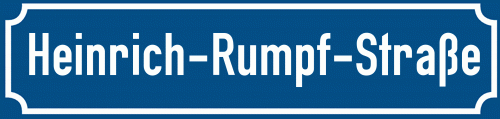 Straßenschild Heinrich-Rumpf-Straße