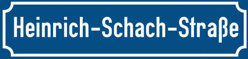 Straßenschild Heinrich-Schach-Straße