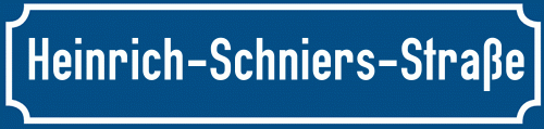 Straßenschild Heinrich-Schniers-Straße