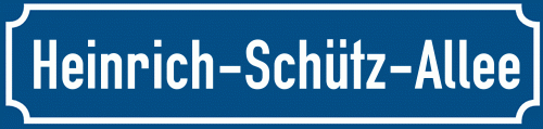 Straßenschild Heinrich-Schütz-Allee