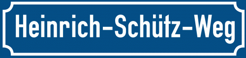 Straßenschild Heinrich-Schütz-Weg zum kostenlosen Download