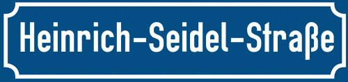 Straßenschild Heinrich-Seidel-Straße zum kostenlosen Download