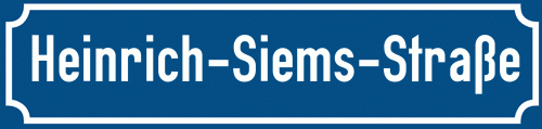 Straßenschild Heinrich-Siems-Straße