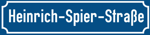 Straßenschild Heinrich-Spier-Straße