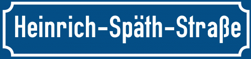Straßenschild Heinrich-Späth-Straße