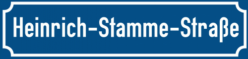 Straßenschild Heinrich-Stamme-Straße