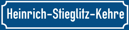 Straßenschild Heinrich-Stieglitz-Kehre