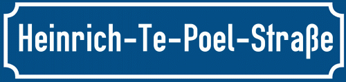 Straßenschild Heinrich-Te-Poel-Straße
