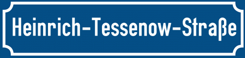Straßenschild Heinrich-Tessenow-Straße zum kostenlosen Download