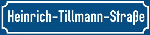 Straßenschild Heinrich-Tillmann-Straße