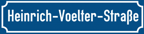 Straßenschild Heinrich-Voelter-Straße