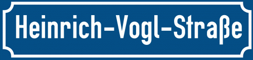 Straßenschild Heinrich-Vogl-Straße zum kostenlosen Download