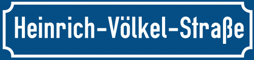 Straßenschild Heinrich-Völkel-Straße