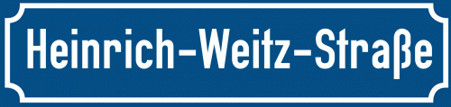 Straßenschild Heinrich-Weitz-Straße