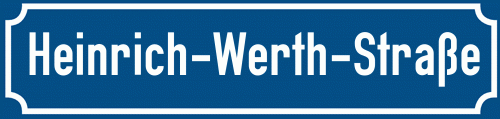 Straßenschild Heinrich-Werth-Straße