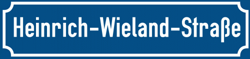 Straßenschild Heinrich-Wieland-Straße zum kostenlosen Download