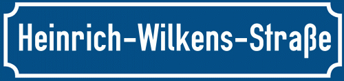 Straßenschild Heinrich-Wilkens-Straße