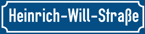 Straßenschild Heinrich-Will-Straße