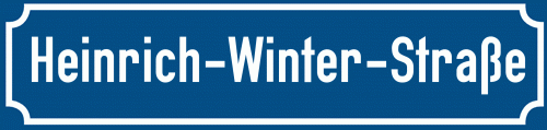 Straßenschild Heinrich-Winter-Straße