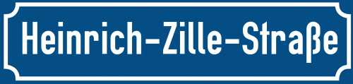 Straßenschild Heinrich-Zille-Straße