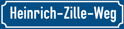 Straßenschild Heinrich-Zille-Weg
