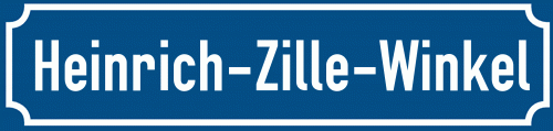 Straßenschild Heinrich-Zille-Winkel