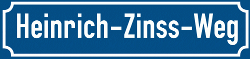 Straßenschild Heinrich-Zinss-Weg