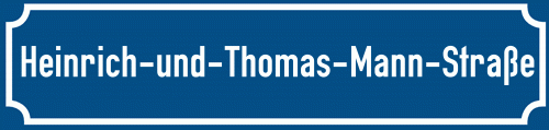 Straßenschild Heinrich-und-Thomas-Mann-Straße