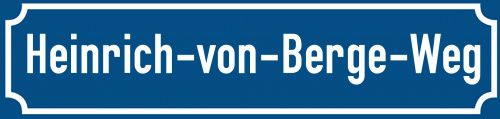 Straßenschild Heinrich-von-Berge-Weg
