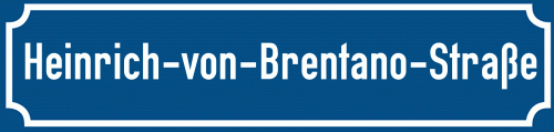 Straßenschild Heinrich-von-Brentano-Straße