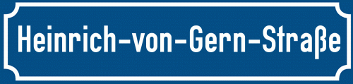 Straßenschild Heinrich-von-Gern-Straße