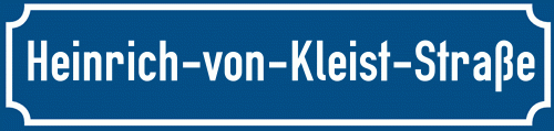 Straßenschild Heinrich-von-Kleist-Straße