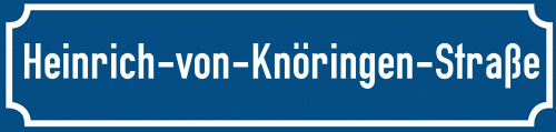 Straßenschild Heinrich-von-Knöringen-Straße