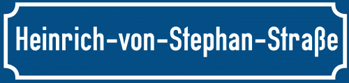 Straßenschild Heinrich-von-Stephan-Straße zum kostenlosen Download