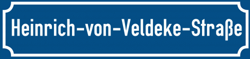 Straßenschild Heinrich-von-Veldeke-Straße