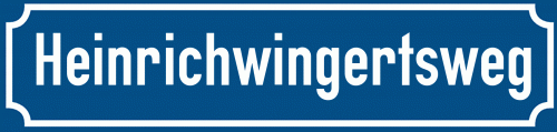 Straßenschild Heinrichwingertsweg