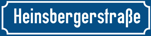 Straßenschild Heinsbergerstraße zum kostenlosen Download