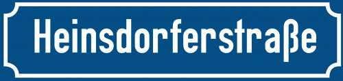 Straßenschild Heinsdorferstraße
