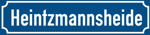 Straßenschild Heintzmannsheide