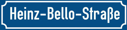 Straßenschild Heinz-Bello-Straße