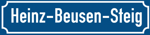 Straßenschild Heinz-Beusen-Steig