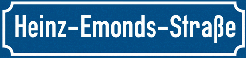 Straßenschild Heinz-Emonds-Straße