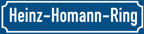 Straßenschild Heinz-Homann-Ring
