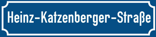 Straßenschild Heinz-Katzenberger-Straße