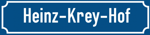 Straßenschild Heinz-Krey-Hof