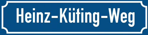 Straßenschild Heinz-Küting-Weg