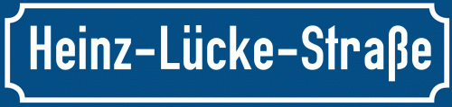 Straßenschild Heinz-Lücke-Straße